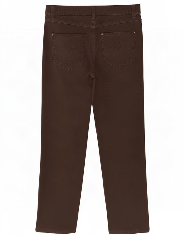 Marks & Spencer Pantalon décontracté droit pour femme UK 18 XL W36 L28 Marron