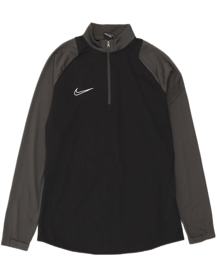 NIKE Haut de survêtement Dri Fit à col zippé pour homme Noir moyen Colourblock