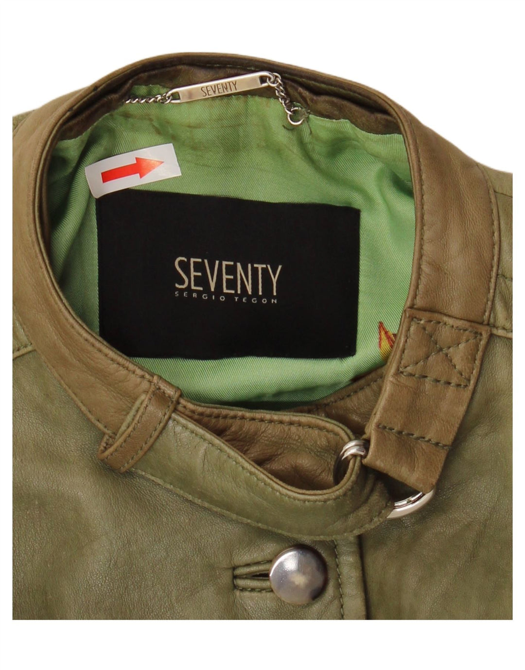 Veste en Cuir Femme Seventy IT 42 Cuir Vert Moyen