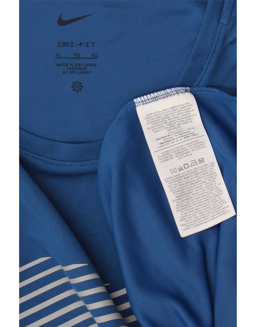 Nike Hommes Dri Fit Graphic T-Shirt Top XL Bleu Polyester