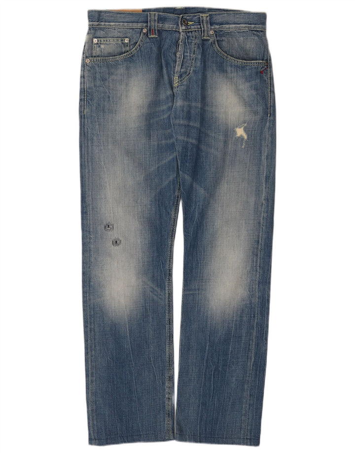 Dondup Jean droit vieilli femme W32 L30 coton bleu