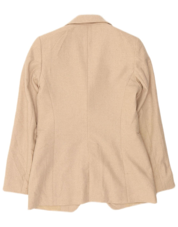 Massimo Dutti Veste Blazer 1 Bouton Femme EU 36 XS Laine Beige
