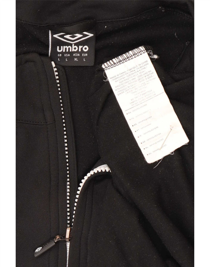 Umbro Haut de survêtement à col zippé pour homme Large Noir Polyester