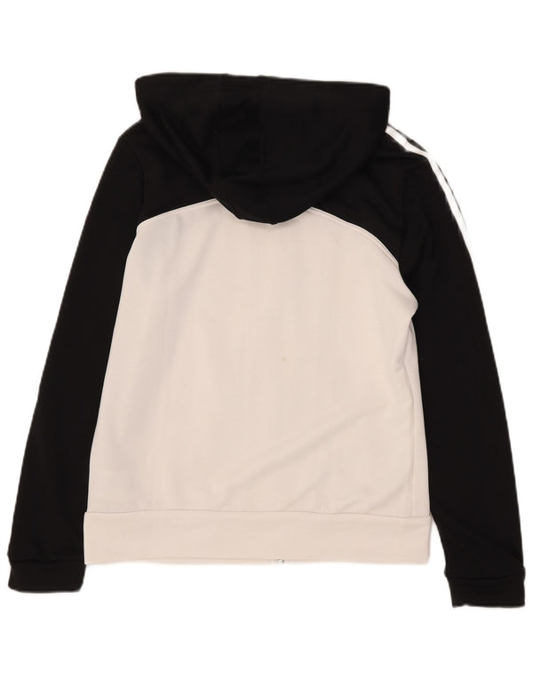 Adidas Pull à capuche zippé pour femme UK 16 Grand Blanc Colorblock Polyester