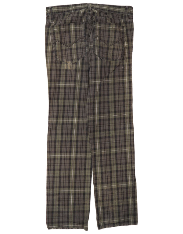 Energie Pantalon décontracté droit pour homme W33 L34 Kaki à carreaux