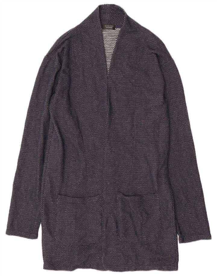 Zara Homme Cardigan Pull XL Bleu Marine Polyester