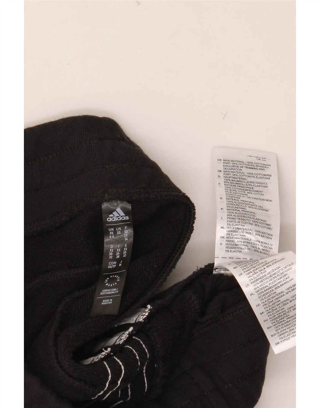 ADIDAS Pantalon de survêtement pour femme Joggers UK 4/6 XS Noir Coton