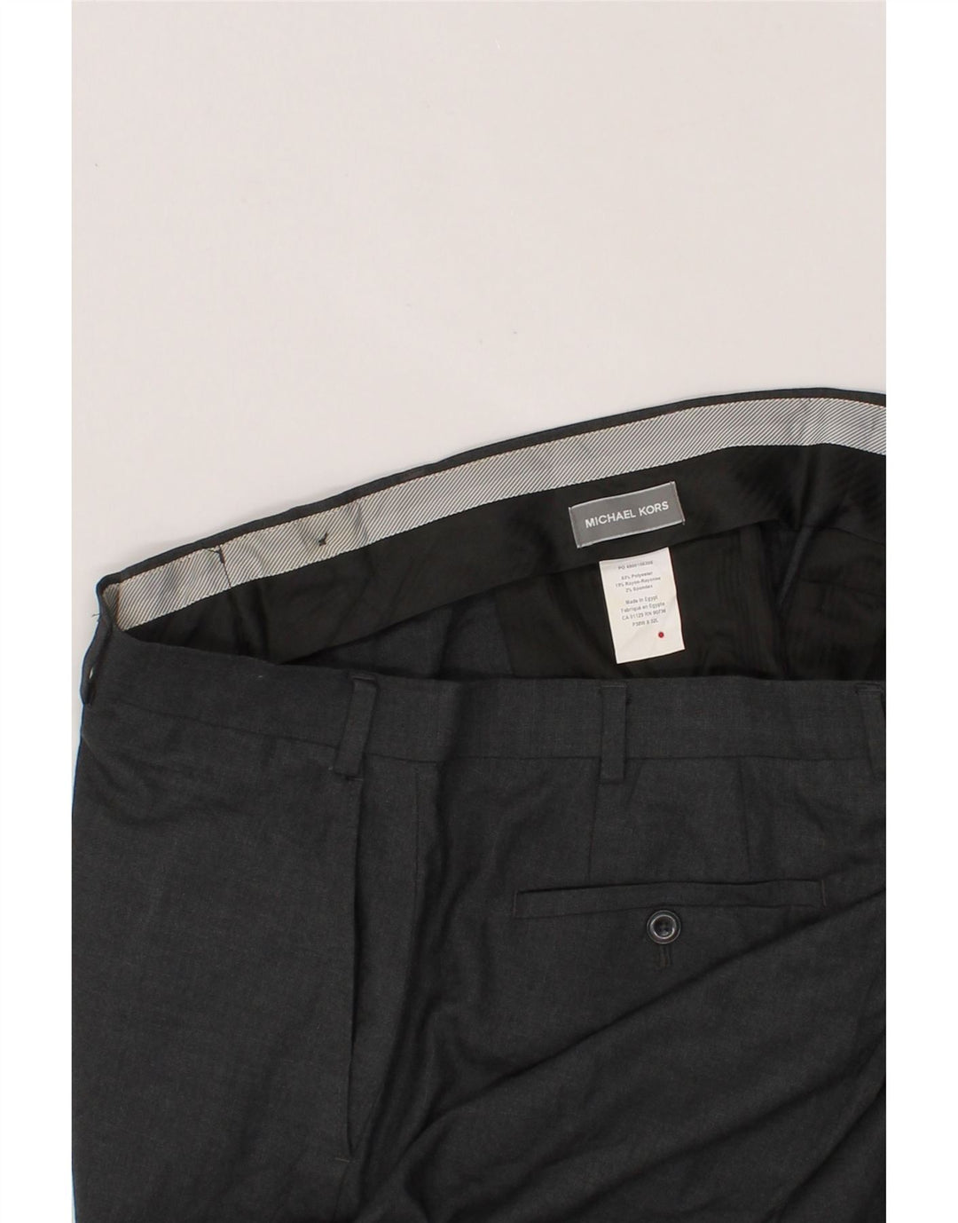 MICHAEL KORS Mens Straight Suit Trousers W38 L32 Grey Polyester Vintage Michael Kors and Second-Hand Michael Kors from Messina Hembry 