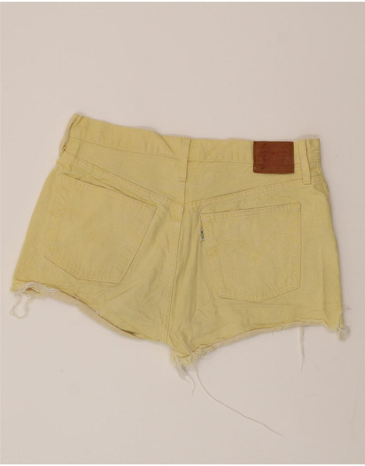 LEVI'S Short en Jean 501 Femme W32 Large Jaune Coton