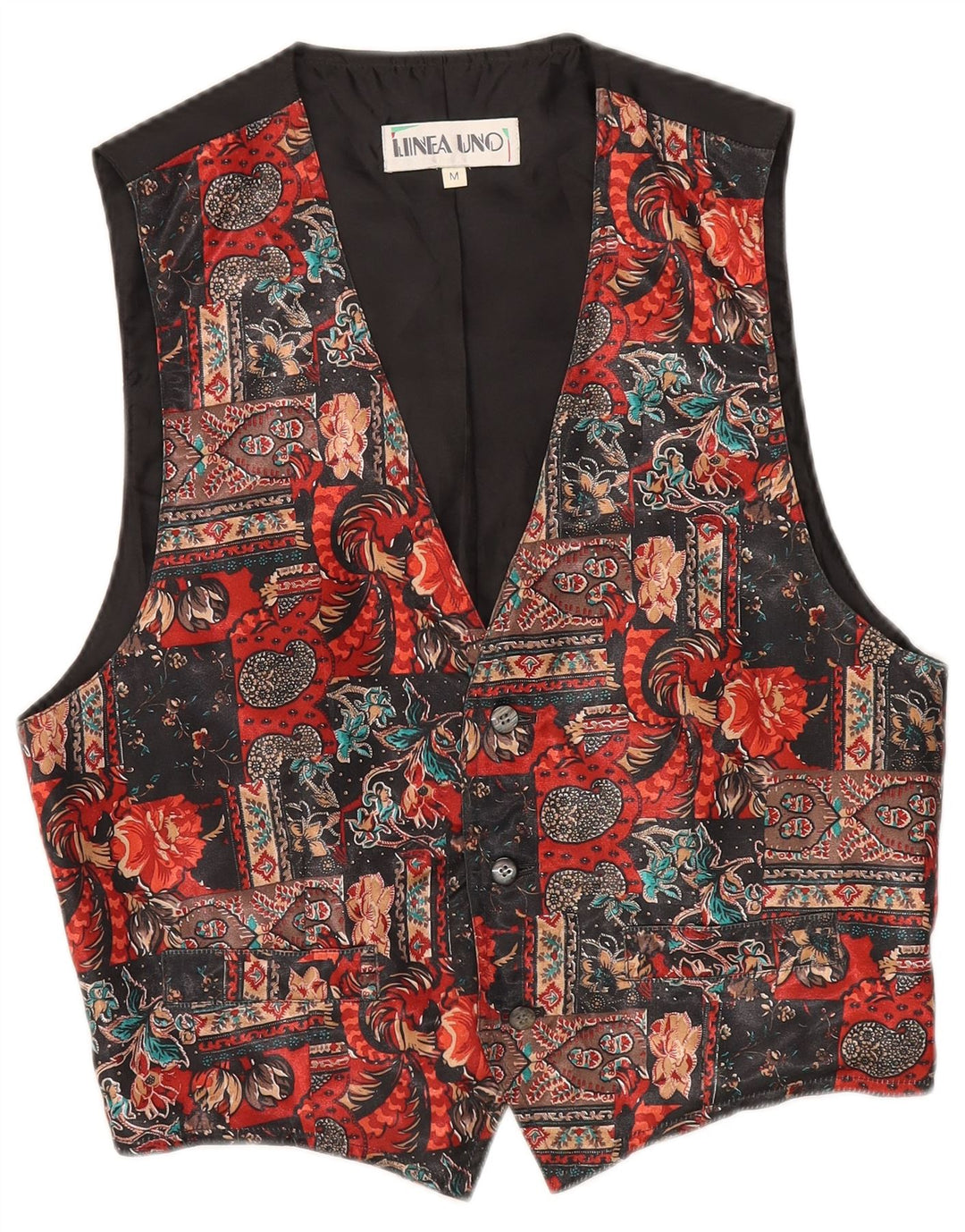 gilet homme vintage moyen polyester floral multicolore