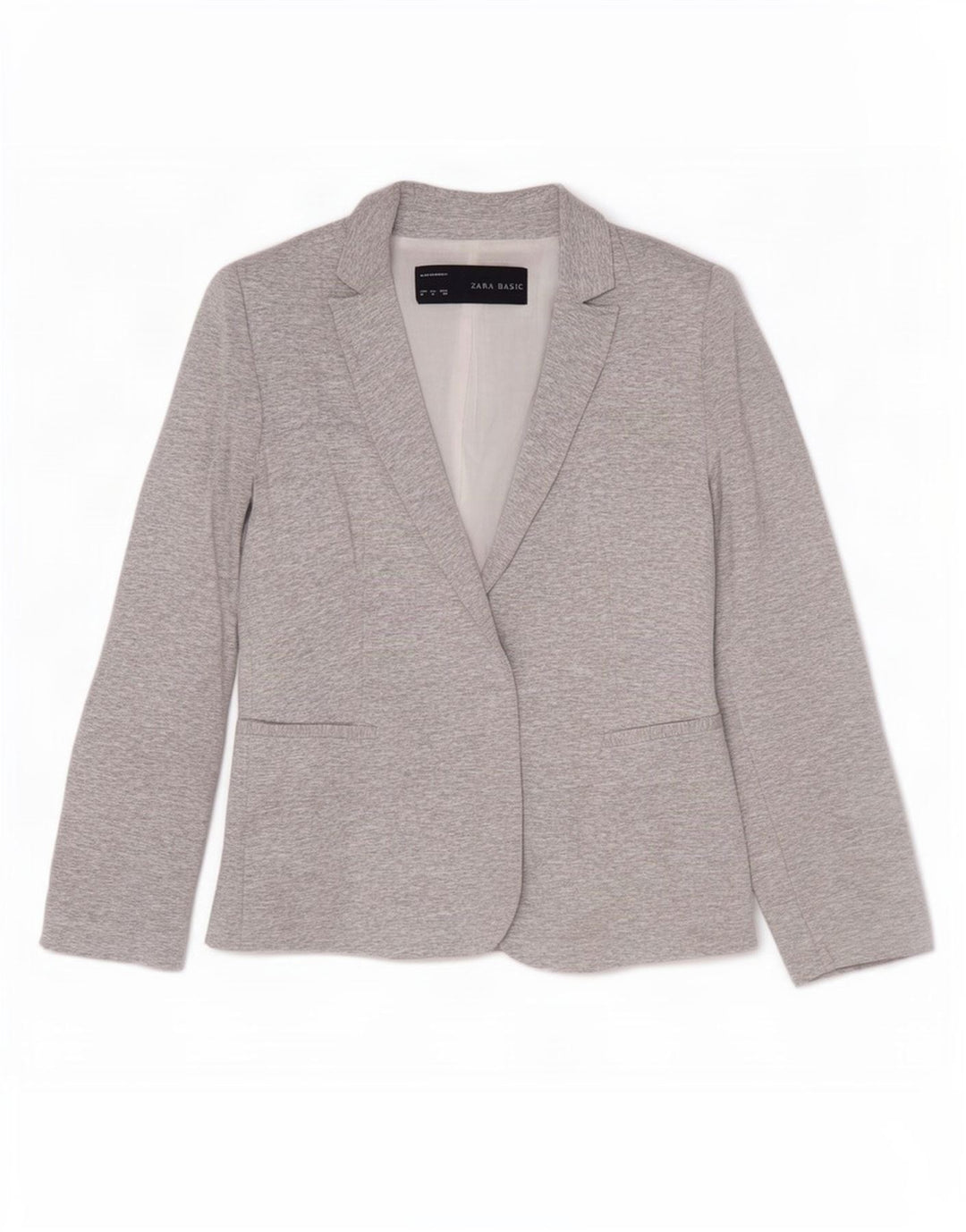 Zara Veste Blazer Ouverte Femme UK 12 Gris Moyen