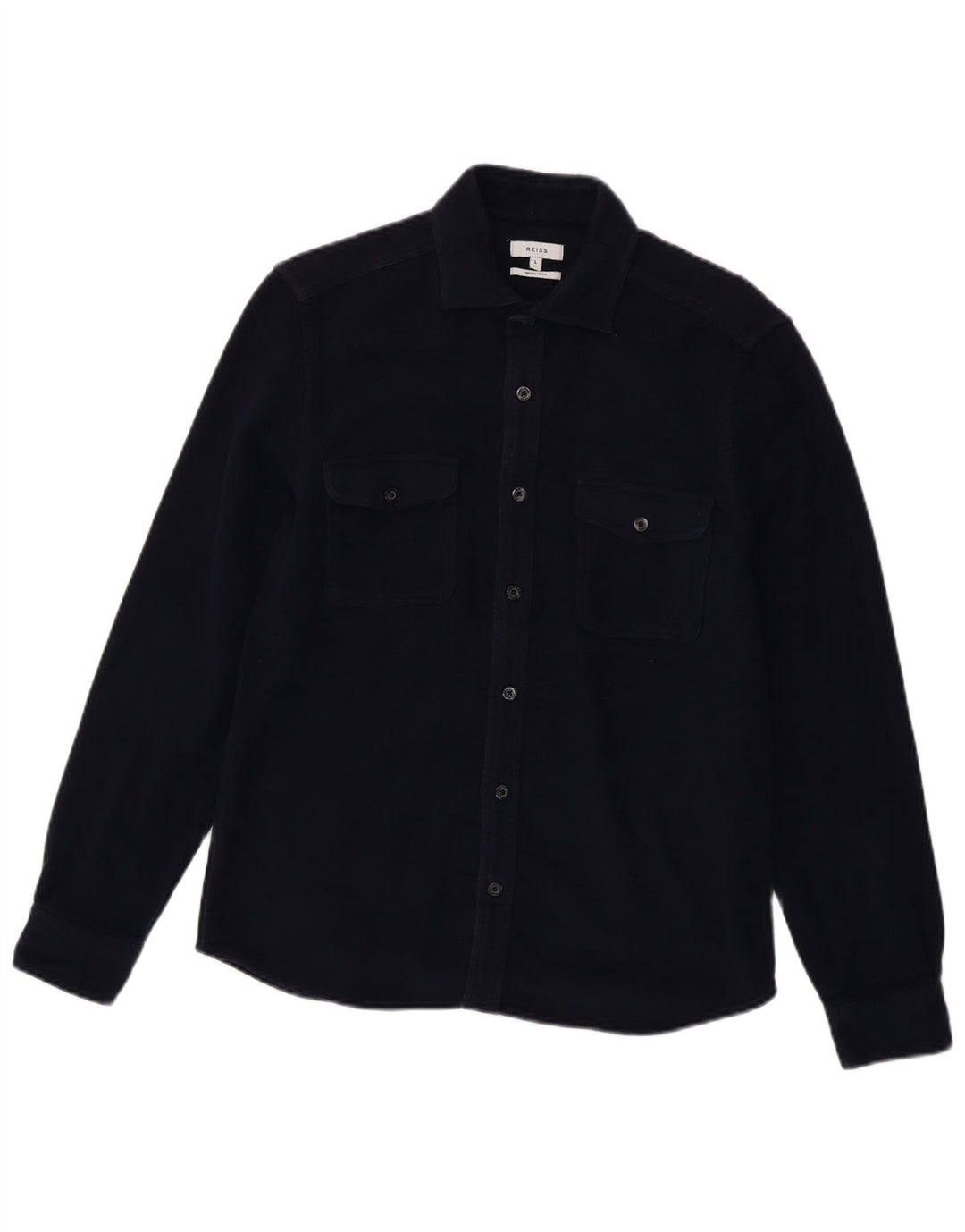 Reiss Chemise Regular Fit Homme Bleu Marine Large Coton