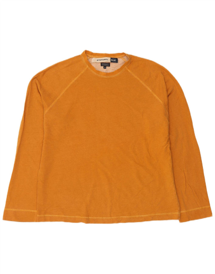 STEFANEL Sweat Homme Pull XL Orange Coton