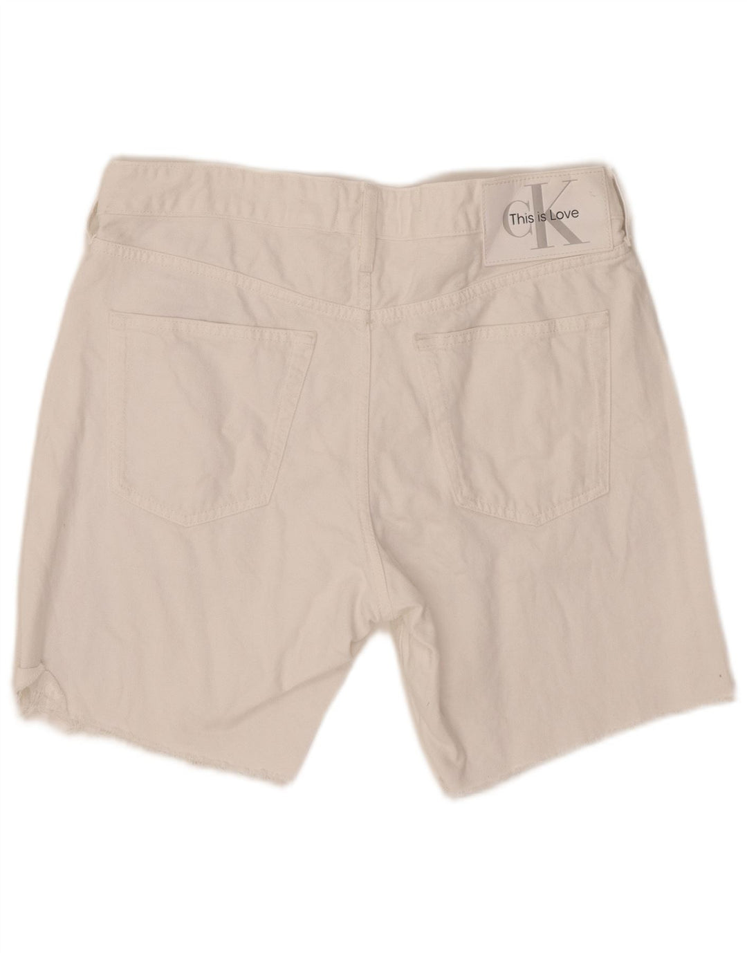 CALVIN KLEIN Short en Jean Graphique W31 Homme Blanc Moyen Coton