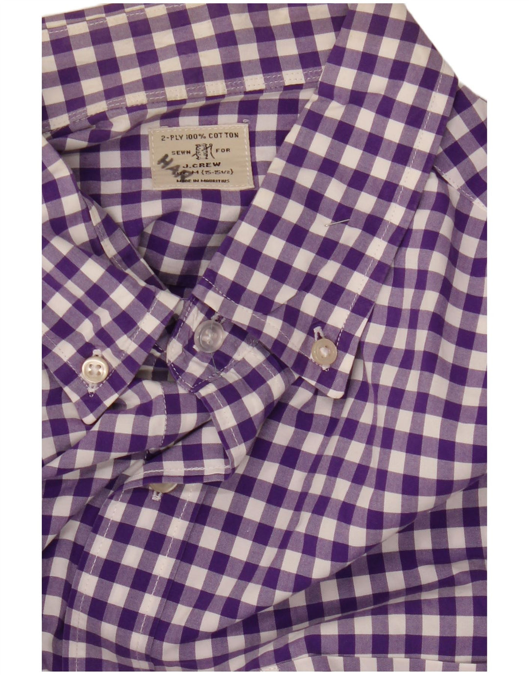 J. CREW Chemise Homme Taille 15 1/2 Coton Vichy Violet Moyen