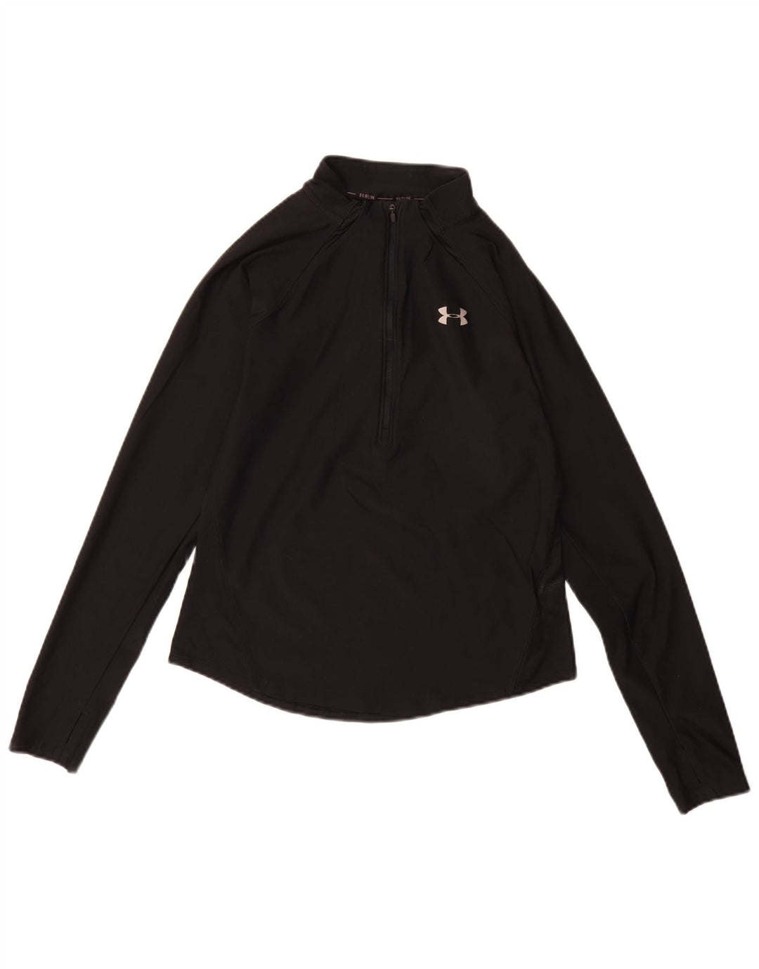 Under Armour Heat Gear Haut à manches longues pour femme UK 10 Small Noir Élastomère