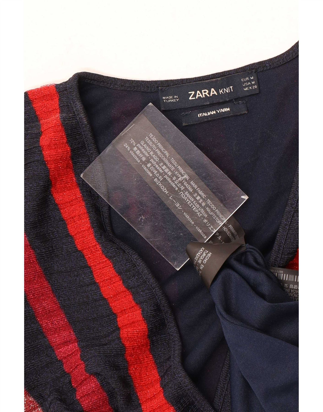 Zara Robe longue sans manches pour femme UK 12 Medium Multicolore Rayé