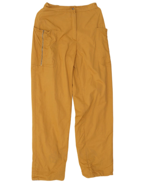 Pantalon décontracté droit femme vintage IT 42 Medium W24 L30 Jaune