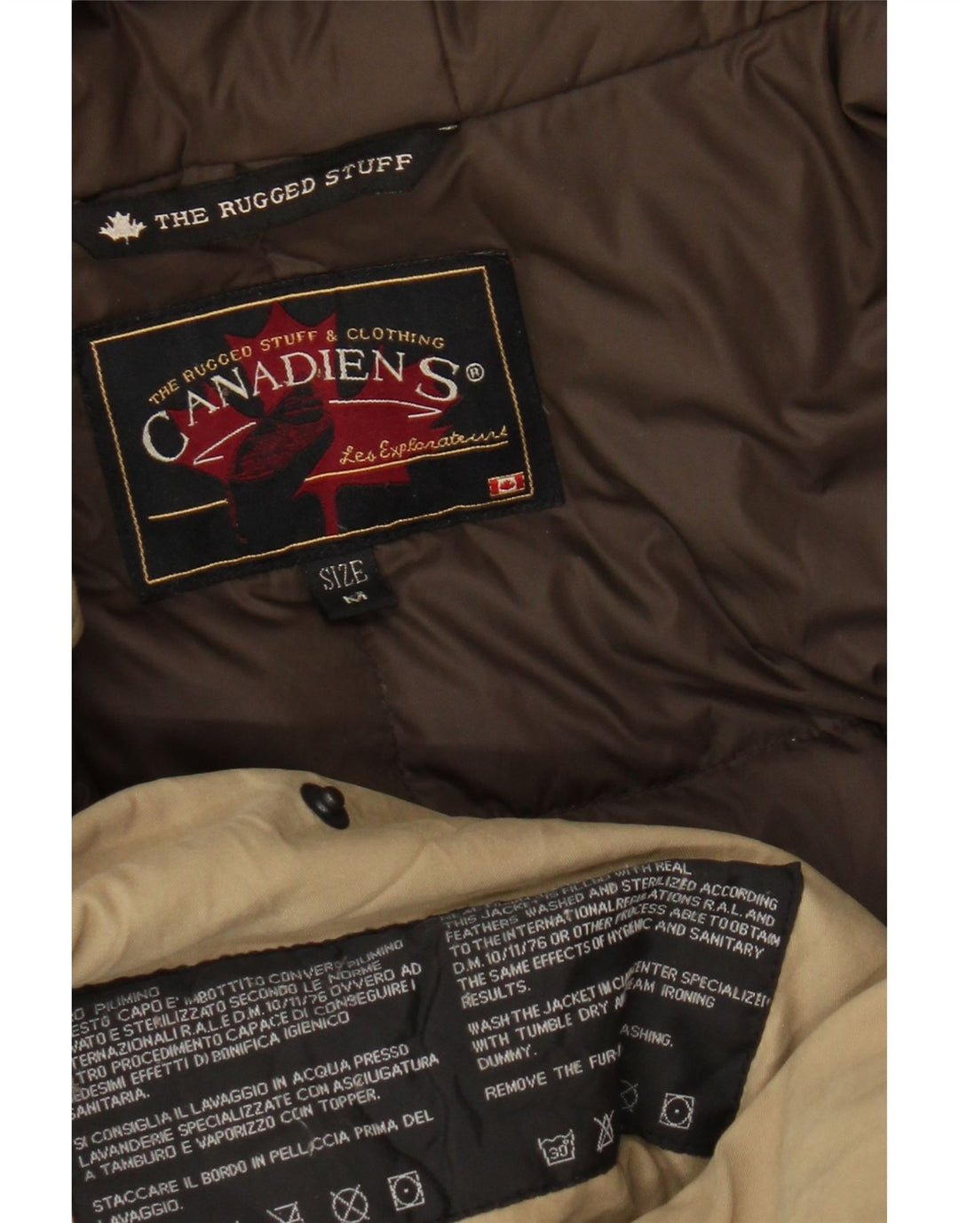 CANADIENS Veste matelassée à capuche pour homme UK 38 Beige moyen