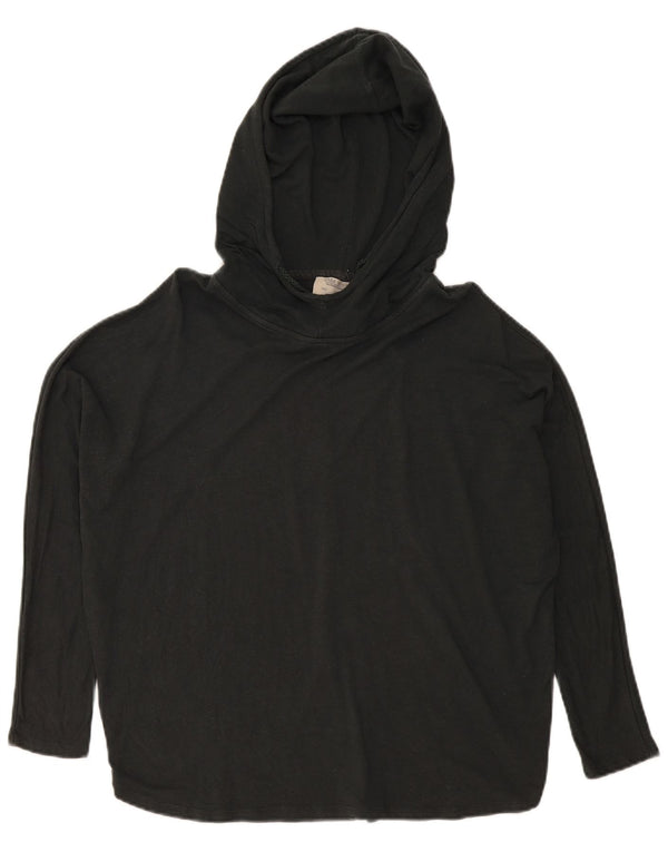 Zara Haut surdimensionné à capuche et manches longues pour femme UK 10 Small Noir