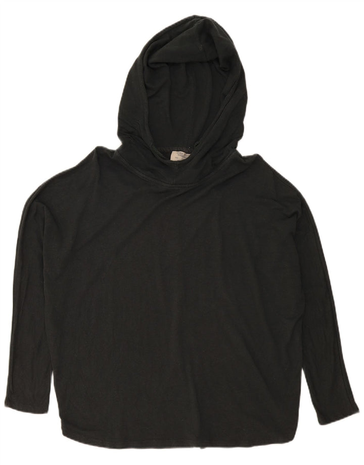 Zara Haut surdimensionné à capuche et manches longues pour femme UK 10 Small Noir
