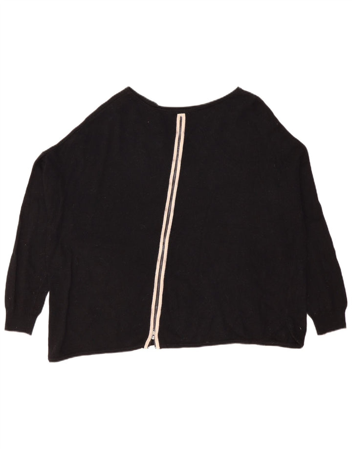 MINT VELVET Pull à col bateau à motif abstrait pour femme UK 10 Small Bl