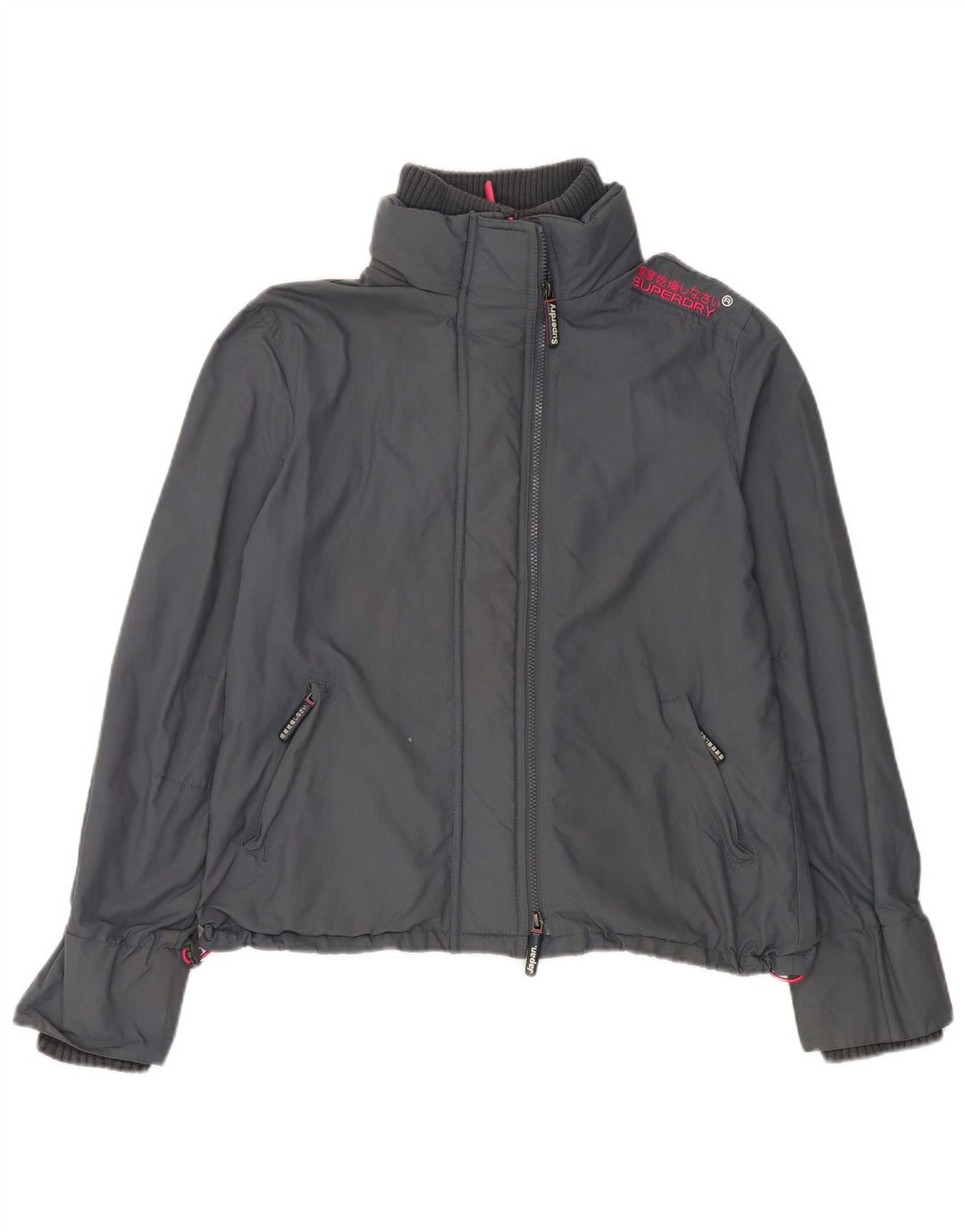 Superdry Veste de Pluie Windcheater Femme UK 42 XL Gris Nylon