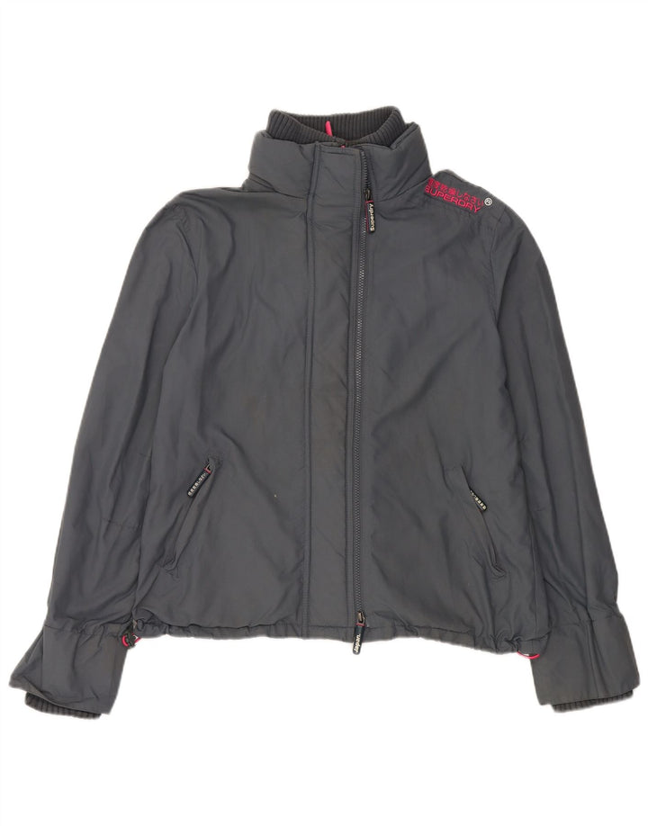 Superdry Veste de Pluie Windcheater Femme UK 42 XL Gris Nylon