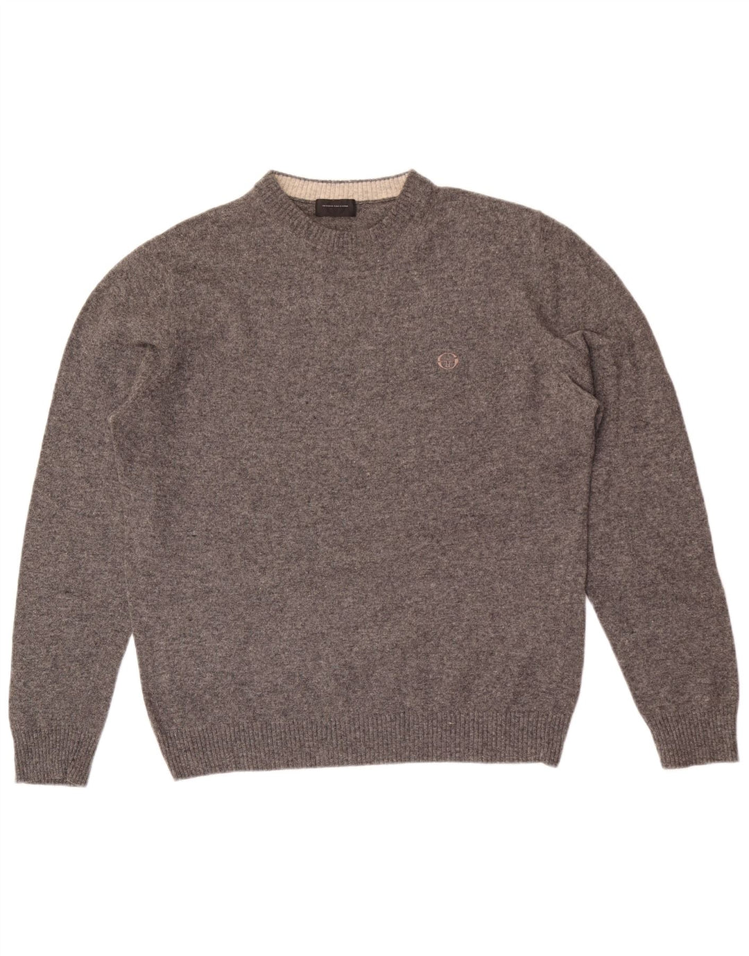 Sergio Tacchini Pull à col rond pour homme en laine mouchetée grise