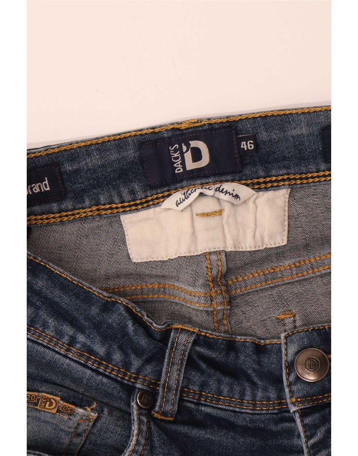 Dack's Jean droit coupe droite pour femme IT 46 Large W28 L29 Bleu marine