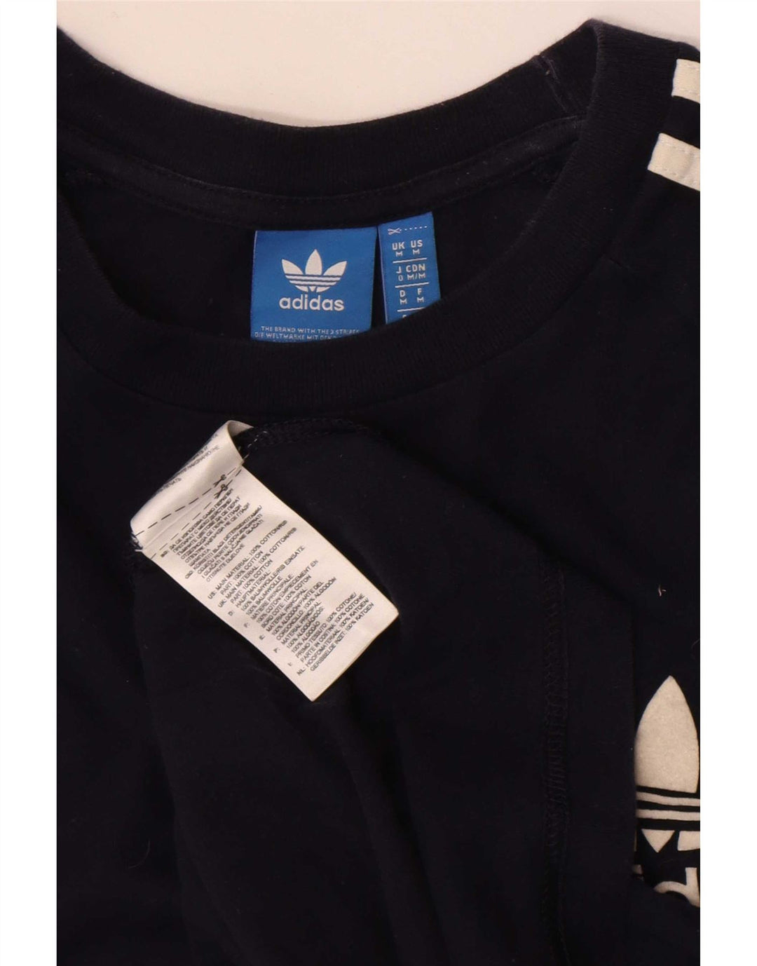 Adidas T-shirt régulier à manches courtes pour hommes en coton bleu marine moyen