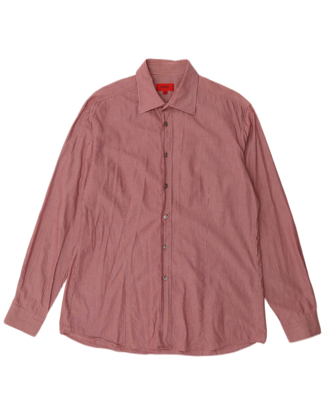 HUGO BOSS Mens Shirt 2XL Red Pinstripe