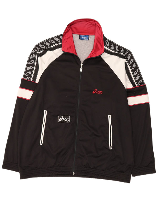 ASICS Veste de survêtement graphique pour hommes IT 56 XL Noir Colourblock