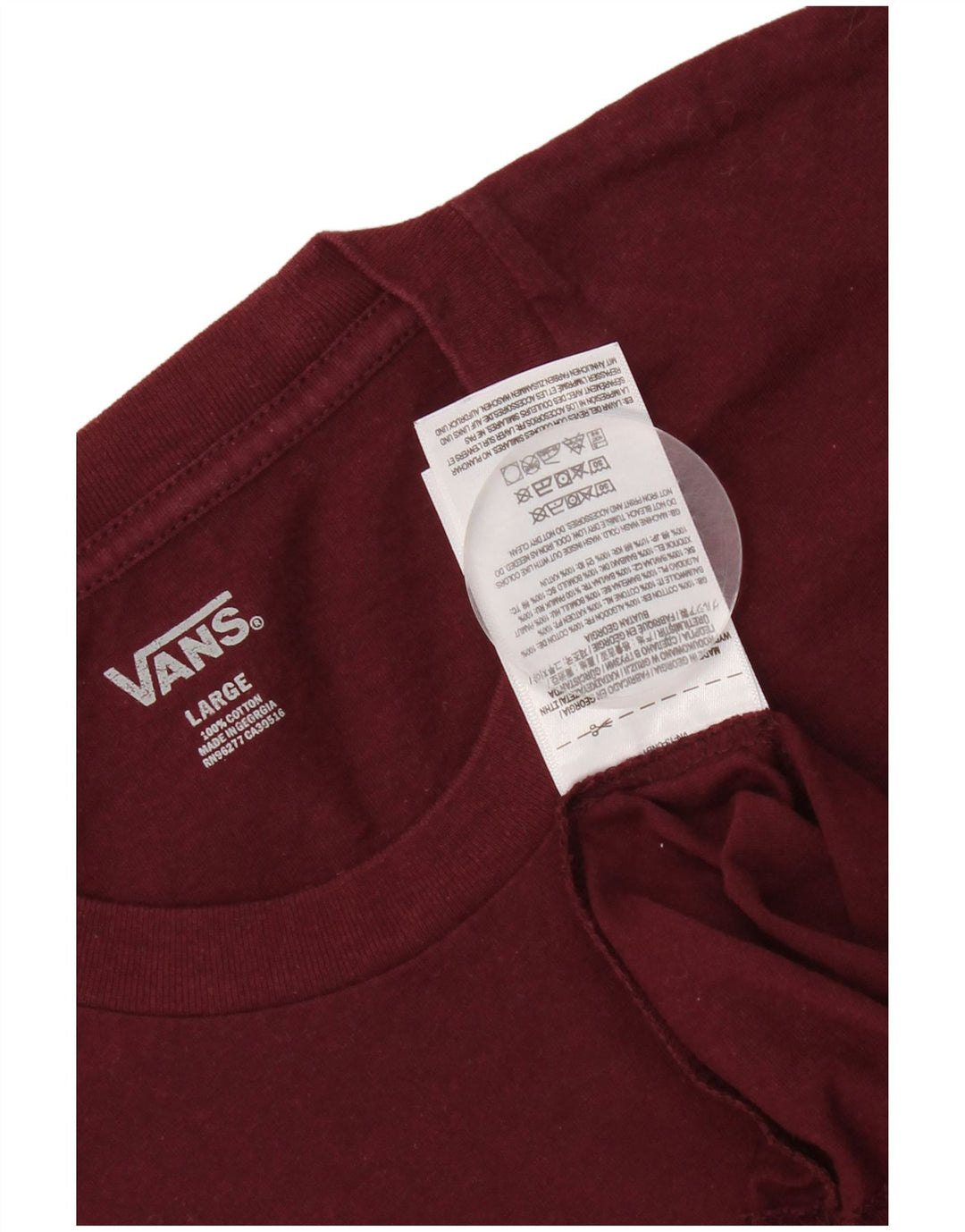 Vans T-Shirt Homme Haut Large Coton Bordeaux