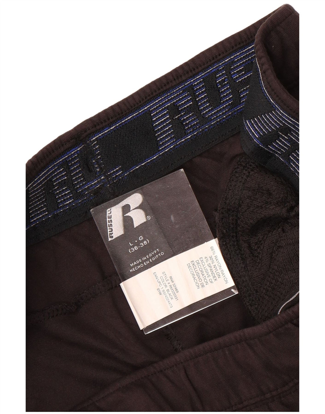 RUSSELL ATHLETIC Pantalon de survêtement court pour homme Large Rayonne noire