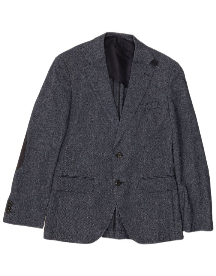HUGO BOSS Veste Blazer 2 Boutons Homme EU 46 Petit Bleu Marine Laine
