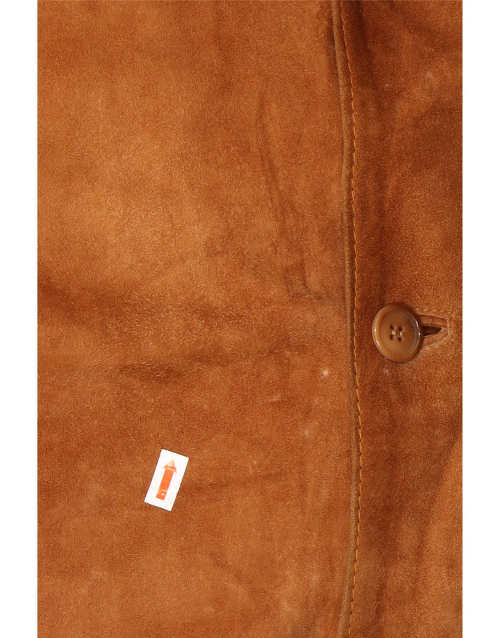 VINTAGE Veste en Daim Homme IT 52 XL Cuir Beige