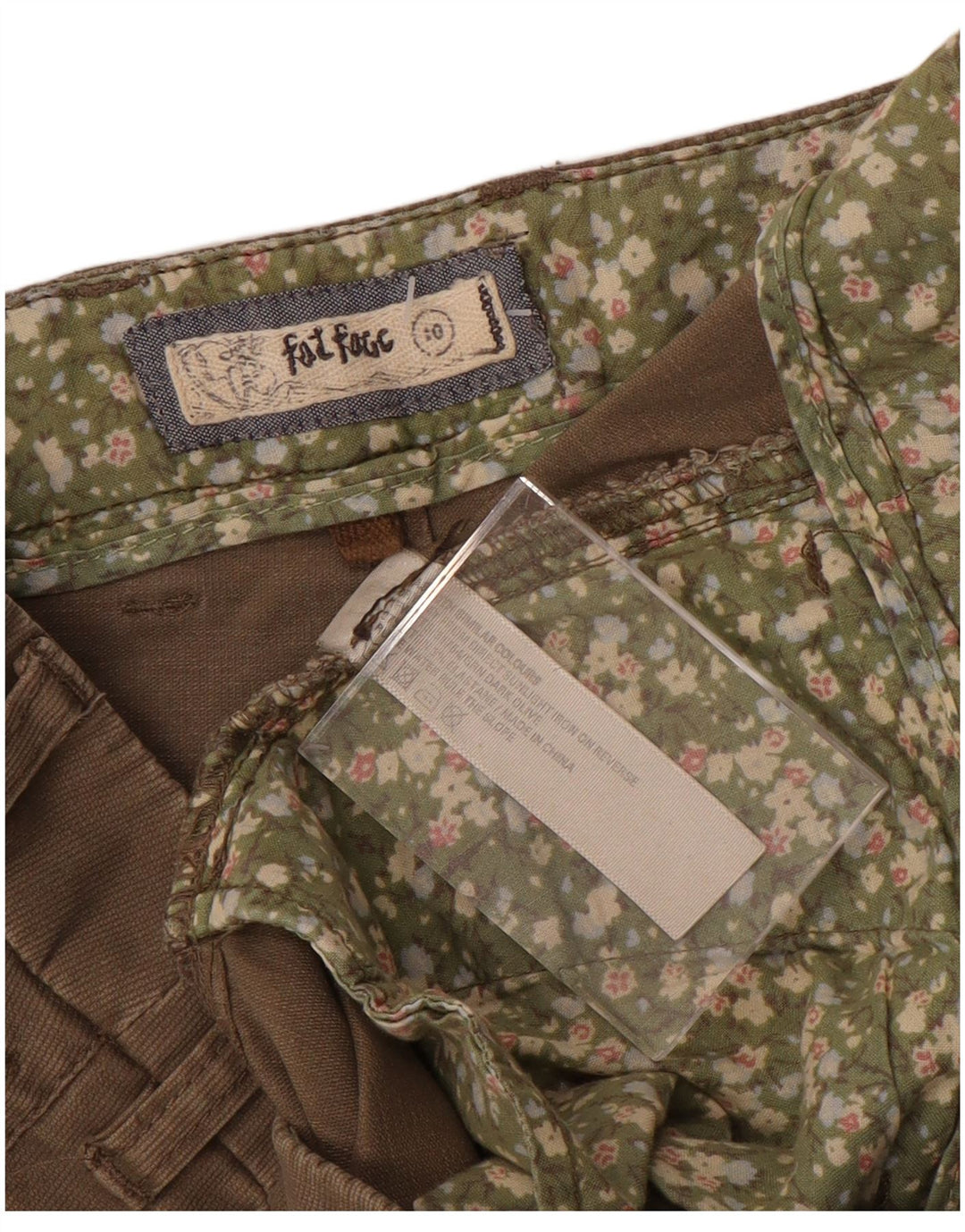 FAT FACE Pantalon chino taille basse pour femme UK 10 Small W32 L31 Marron