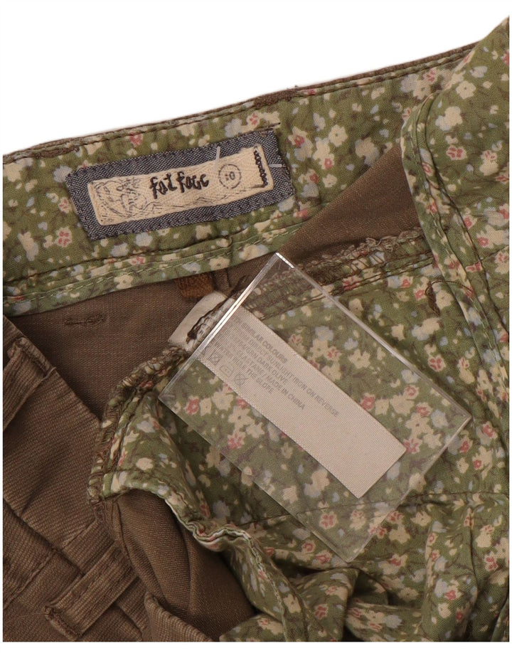 FAT FACE Pantalon chino taille basse pour femme UK 10 Small W32 L31 Marron