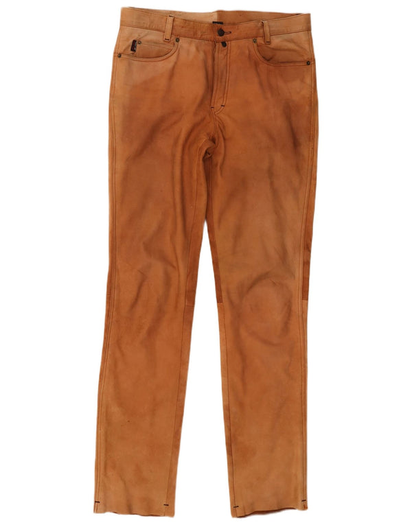 POLO Pantalon droit en daim pour homme IT 52 XL W38 L34 Cuir marron