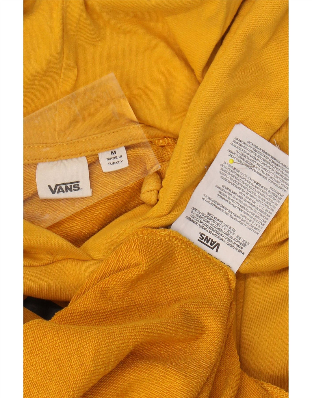 VANS Pull à capuche graphique coupe ample pour femme UK 14 en coton jaune moyen