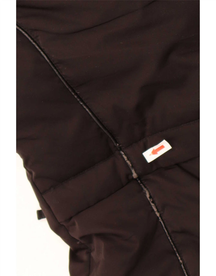 Zara Manteau rembourré à capuche pour femme UK 10 Small Noir Polyester