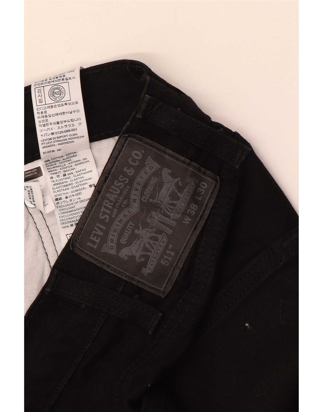 Levi's Jean Slim 511 Homme W38 L30 Noir Coton