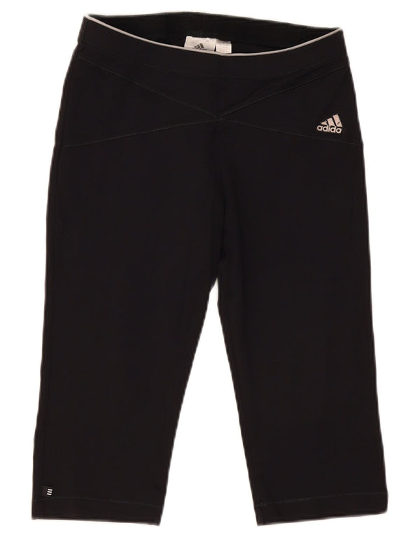 Adidas Femmes Capri Leggings UK 12 Moyen Noir Polyamide
