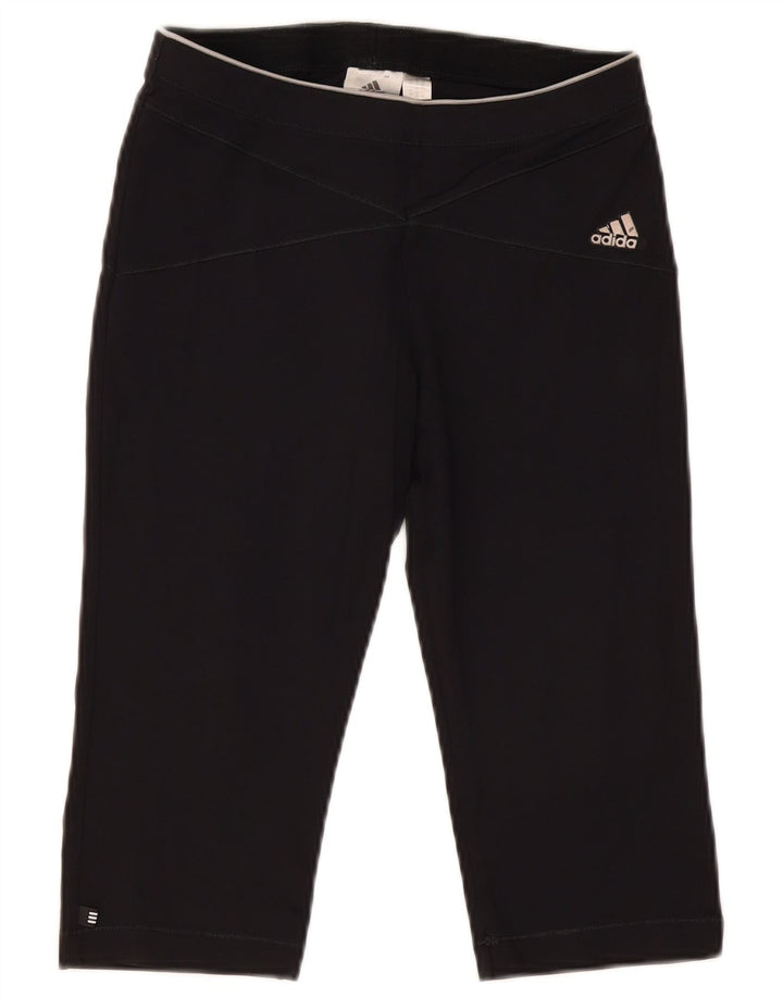 Adidas Femmes Capri Leggings UK 12 Moyen Noir Polyamide