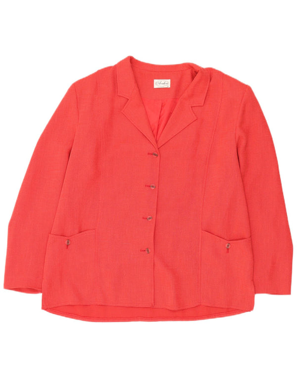 Avalon Veste blazer à 4 boutons pour femme UK 20 2XL Rose Polyester