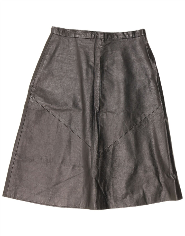 jupe en cuir femme vintage IT 52 2XL W32 Noir
