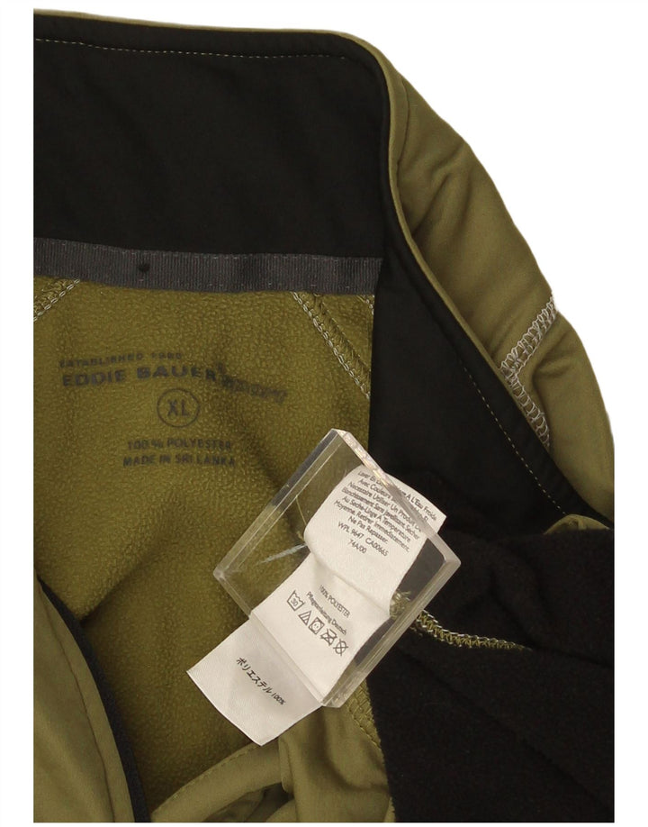 Eddie Bauer Haut de survêtement à col zippé pour homme XL Vert Colorblock