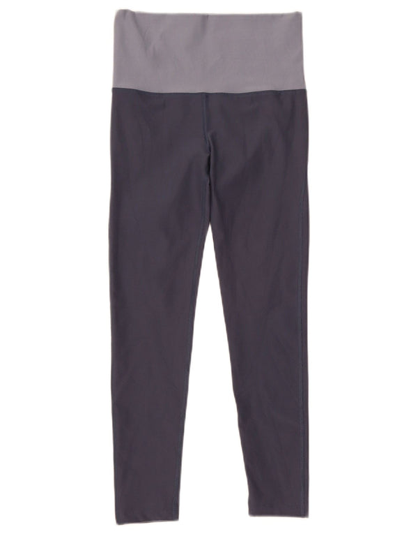 Nike Girls Dri Fit Leggings 10-11 Years Medium  Blue Colourblock Polyester