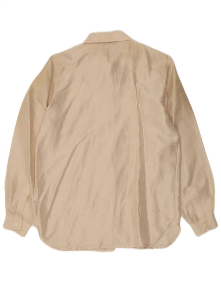 Chemisier chemise femme vintage UK 14 chèque beige moyen